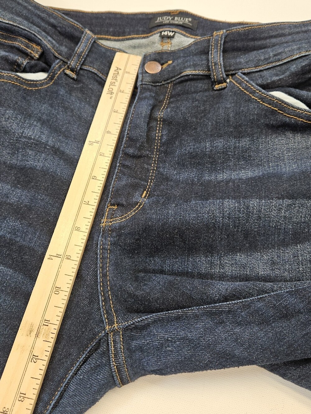 Judy Blue Los Angeles Jeans Skinny Fit 14W Dark Blue Navy Denim - Picture 6 of 10